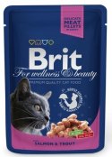 Brit Premium Cat Adult Łosoś + Pstrąg saszetka 100g