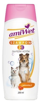 Amiwet Szampon 2w1 dla psów i kotów z witaminą E 200ml