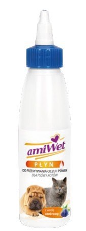 Amiwet Płyn do przemywania oczu dla psów i kotów 100ml Amiwet Płyn do przemywania oczu dla psów i kotów 100ml