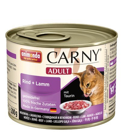 Animonda Carny Adult Wołowina + Jagnięcina puszka 200g Animonda Carny Adult Wołowina + Jagnięcina puszka 200g