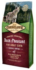 Carnilove Cat Duck & Pheasant Hairball Control - kaczka i bażant 6kg