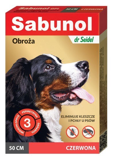 Sabunol GPI Obroża przeciw pchłom dla psa czerwona 50cm Sabunol GPI Obroża przeciw pchłom dla psa czerwona 50cm