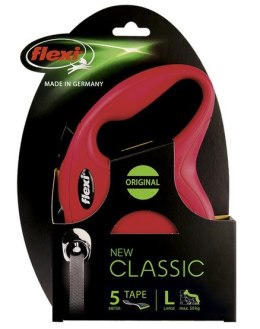 Flexi New Classic Smycz taśma L 5m czerwona [FL-2305]