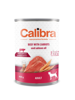 Calibra Adult Grain Free - Wołowina z marchewką i olejem łososiowym 400g