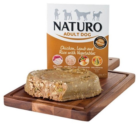 Naturo Adult Kurczak, jagnię z ryżem i warzywami 400g Naturo Adult Kurczak, jagnię z ryżem i warzywami 400g