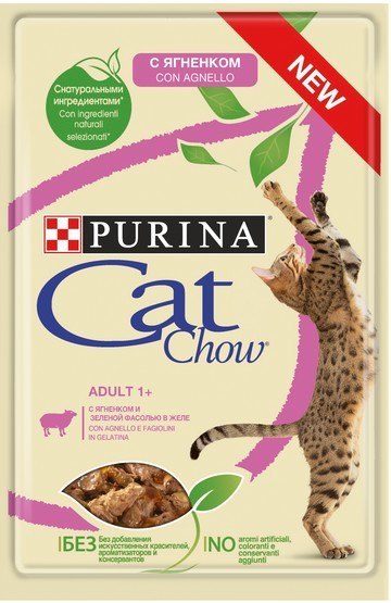 Purina Cat Chow Jagnięcina i zielona fasolka saszetka 85g Purina Cat Chow Jagnięcina i zielona fasolka saszetka 85g