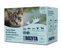 Bozita Cat Multibox z mięsem i rybą w sosie saszetki 12x85g