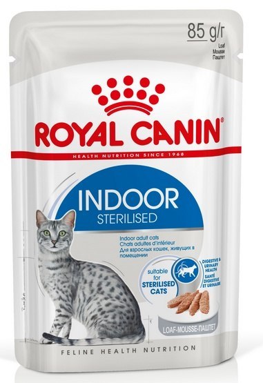 Royal Canin Indoor Sterilised Loaf karma mokra dla kotów dorosłych sterylizowanych, przebywających w domu saszetka 85g Royal Canin Indoor Sterilised Loaf karma mokra dla kotów dorosłych sterylizowanych, przebywających w domu saszetka 85g