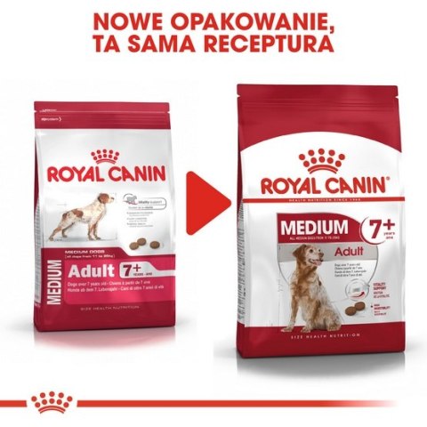 Royal Canin Medium Adult 7+ karma sucha dla psów starszych od 7 do 10 roku życia, ras średnich 15kg Royal Canin Medium Adult 7+ karma sucha dla psów starszych od 7 do 10 roku życia, ras średnich 15kg
