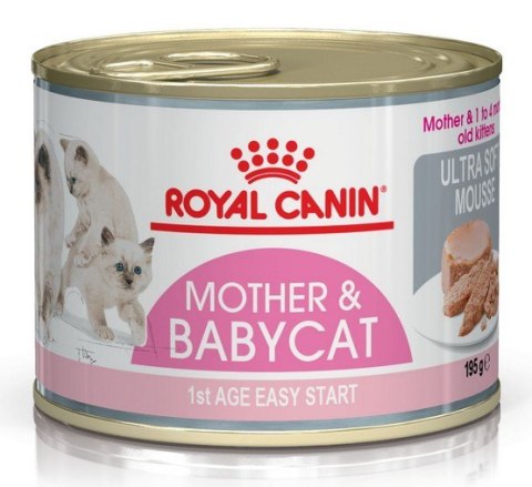 Royal Canin Mother & Babycat Mousse karma mokra - mus dla kociąt i kotek karmiących puszka 195g Royal Canin Mother & Babycat Mousse karma mokra - mus dla kociąt i kotek karmiących puszka 195g