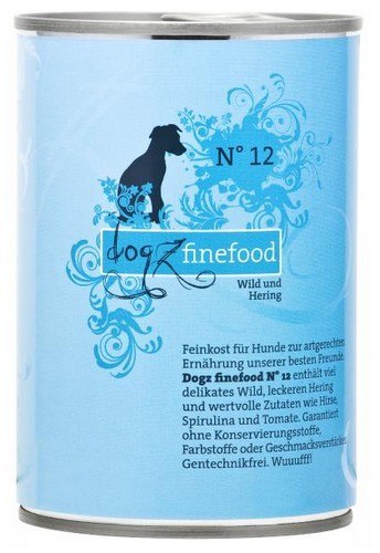 Dogz Finefood Classic N.12 Dziczyzna i śledź puszka 400g Dogz Finefood Classic N.12 Dziczyzna i śledź puszka 400g