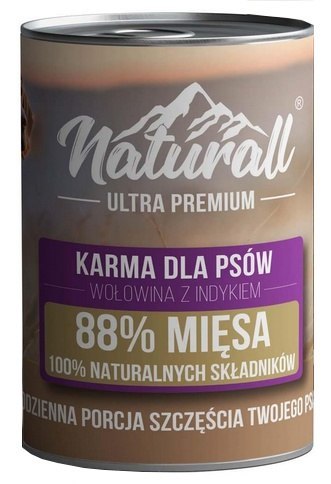 Naturall Ultra Premium Wołowina z indykiem puszka 850g Naturall Ultra Premium Wołowina z indykiem puszka 850g