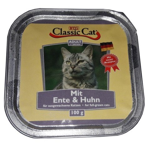 Classic Cat Adult Kaczka i kurczak tacka 100g Classic Cat Adult Kaczka i kurczak tacka 100g