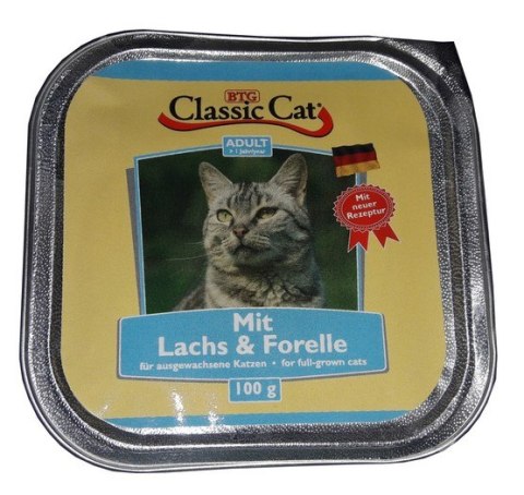 Classic Cat Adult Łosoś i pstrąg tacka 100g Classic Cat Adult Łosoś i pstrąg tacka 100g