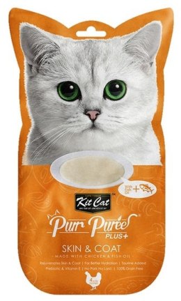 Kit Cat PurrPuree Plus+ Chicken Skin&Coat 4x15g