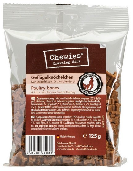 Chewies Goodies (Training) Kosteczki Mini Drób 125g Chewies Goodies (Training) Kosteczki Mini Drób 125g