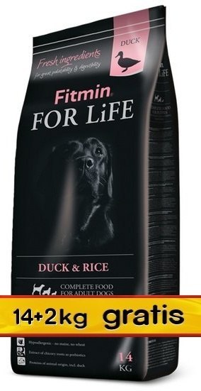 Fitmin Dog For Life Duck & Rice 16kg (14+2kg gratis)