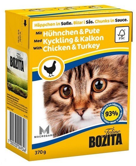 Bozita z Kurczakiem i indykiem - kawałki w sosie kartonik 370g Bozita z Kurczakiem i indykiem - kawałki w sosie kartonik 370g