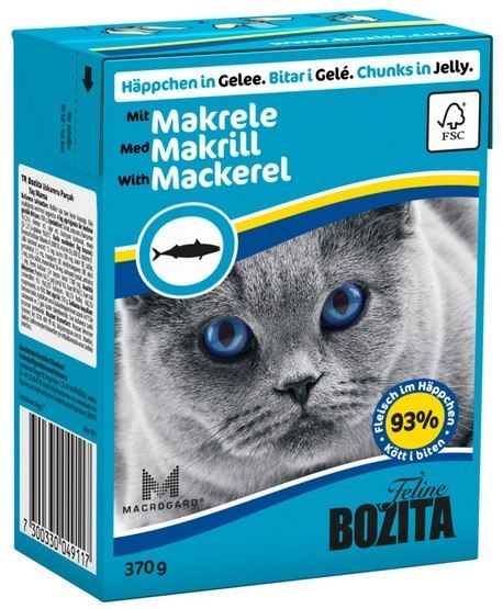 Bozita z Makrelą kawałki w galaretce kartonik 370g Bozita z Makrelą kawałki w galaretce kartonik 370g