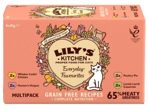Lily's Kitchen Kot Multipack Everyday Favourites Trays 8x85g Lily's Kitchen Kot Multipack Everyday Favourites Trays 8x85g