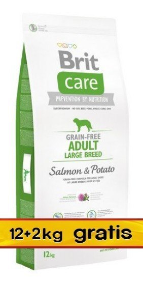 Brit Care Grain Free Adult Large Salmon & Potato 14kg (12+2kg gratis) Brit Care Grain Free Adult Large Salmon & Potato 14kg (12+2kg gratis)