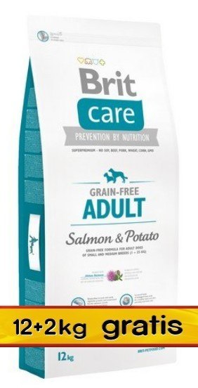 Brit Care Grain Free Adult Salmon & Potato 14kg (12+2kg gratis) Brit Care Grain Free Adult Salmon & Potato 14kg (12+2kg gratis)