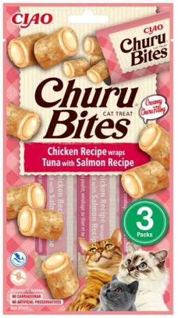 Inaba Ciao Cat Churu Bites Chicken Recipe Wraps Tuńczyk i łosoś 30g