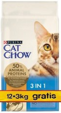 Purina Cat Chow 3in1 z indykiem 15kg (12+3kg gratis)