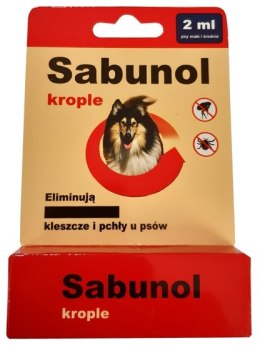 Sabunol Krople przeciw pchłom i kleszczom dla psa 2ml