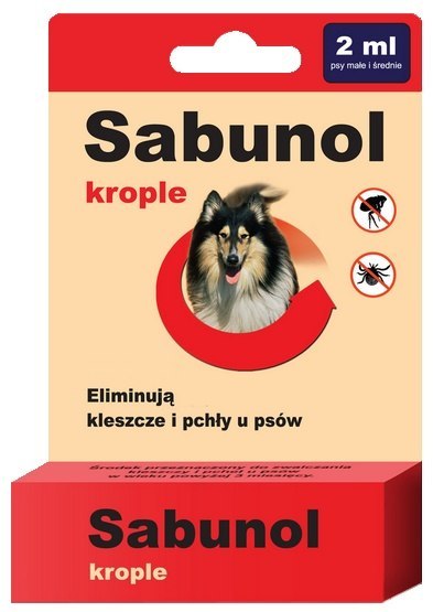 Sabunol Krople przeciw pchłom i kleszczom dla psa 2ml Sabunol Krople przeciw pchłom i kleszczom dla psa 2ml