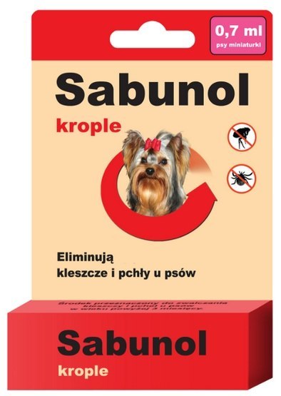 Sabunol Krople przeciw pchłom i kleszczom dla yorków 0,7ml Sabunol Krople przeciw pchłom i kleszczom dla yorków 0,7ml
