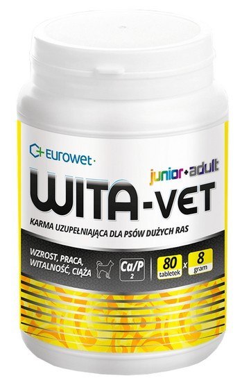 Wita-Vet Complex 8g - preparat mineralno-witaminowy dla suk i szczeniąt ras dużych 80tabl