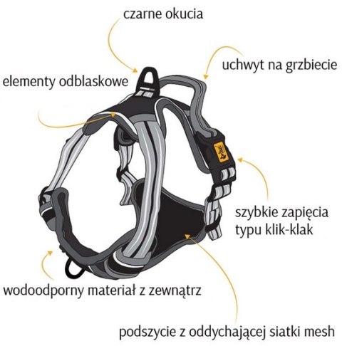 Dingo Szelki bezuciskowe Dynamic L czarne Dingo Szelki bezuciskowe Dynamic L czarne