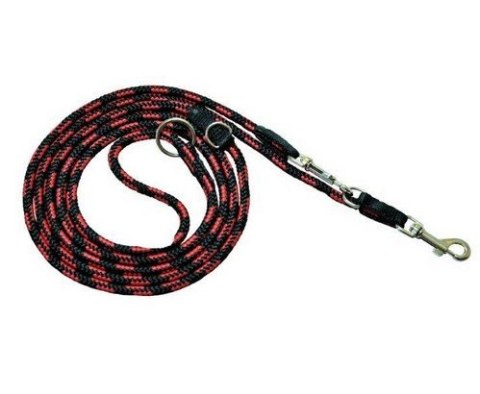 CHABA Smycz linka regulowana - 12mm x 130/220cm czarno-czerwona CHABA Smycz linka regulowana - 12mm x 130/220cm czarno-czerwona