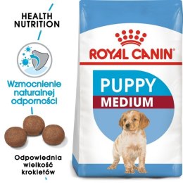 Royal Canin Medium Puppy karma sucha dla szczeniąt, od 2 do 12 miesiąca, ras średnich 15kg
