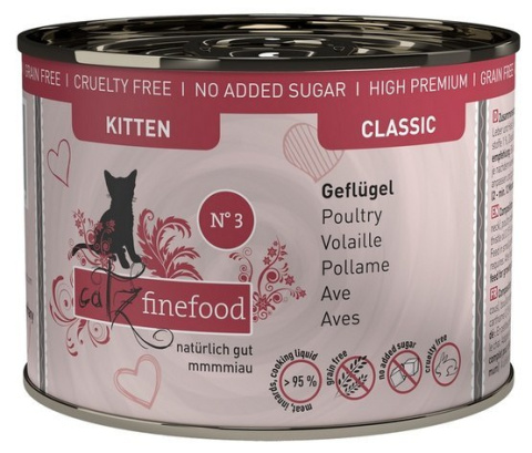 Catz Finefood Classic Kitten N.03 Drób puszka 6x200g Catz Finefood Classic Kitten N.03 Drób puszka 6x200g