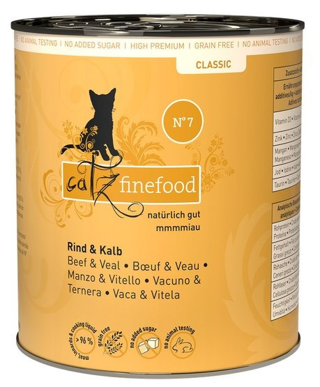 Catz Finefood Classic N.07 Wołowina i cielęcina puszka 6x800g Catz Finefood Classic N.07 Wołowina i cielęcina puszka 6x800g
