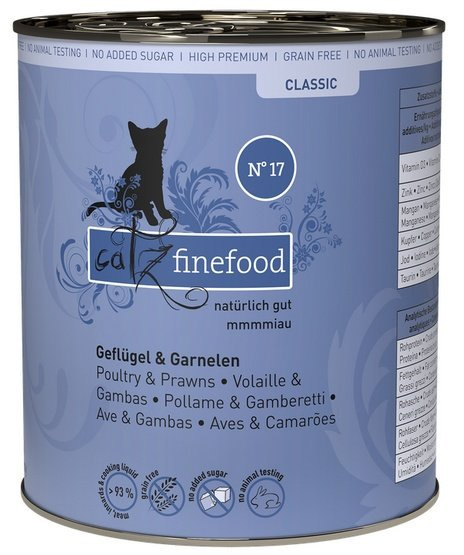 Catz Finefood Classic N.17 Drób i Krewetki puszka 6x800g Catz Finefood Classic N.17 Drób i Krewetki puszka 6x800g
