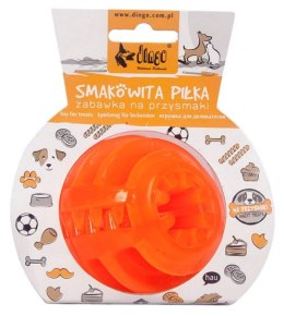 Dingo Zabawka dla psa - Smakowita piłka z rowkami 7,5cm pomarańczowa