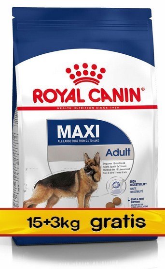 Royal Canin Maxi Adult karma sucha dla psów dorosłych, do 5 roku życia, ras dużych 18kg (15+3kg)