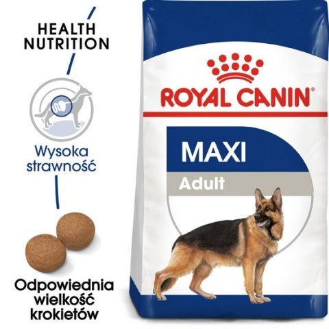 Royal Canin Maxi Adult karma sucha dla psów dorosłych, do 5 roku życia, ras dużych 18kg (15+3kg) Royal Canin Maxi Adult karma sucha dla psów dorosłych, do 5 roku życia, ras dużych 18kg (15+3kg)
