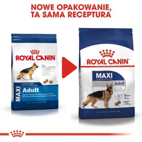 Royal Canin Maxi Adult karma sucha dla psów dorosłych, do 5 roku życia, ras dużych 18kg (15+3kg) Royal Canin Maxi Adult karma sucha dla psów dorosłych, do 5 roku życia, ras dużych 18kg (15+3kg)
