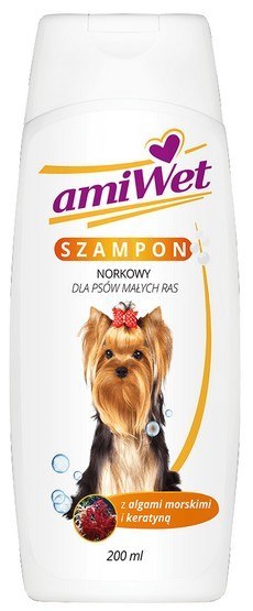 Amiwet Szampon norkowy dla małych psów 200ml Amiwet Szampon norkowy dla małych psów 200ml