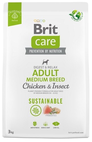 Brit Care Sustainable Adult Medium Breed Chicken & Insect 3kg Brit Care Sustainable Adult Medium Breed Chicken & Insect 3kg