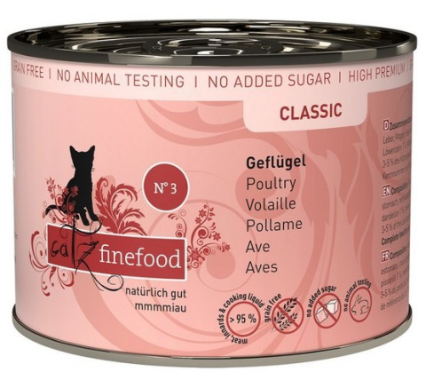 Catz Finefood Classic N.03 Drób puszka 6x200g Catz Finefood Classic N.03 Drób puszka 6x200g