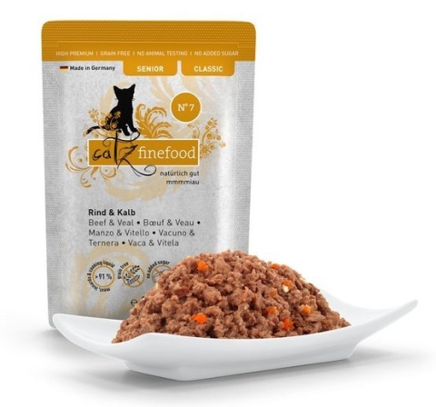 Catz Finefood Classic Senior N.07 Wołowina i cielęcina saszetka 16x85g Catz Finefood Classic Senior N.07 Wołowina i cielęcina saszetka 16x85g