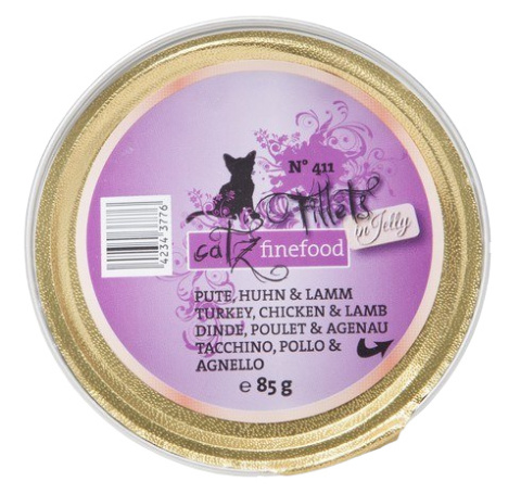 Catz Finefood Filety N.411 Indyk/Kurczak/Jagnięcina tacka 12x85g Catz Finefood Filety N.411 Indyk/Kurczak/Jagnięcina tacka 12x85g