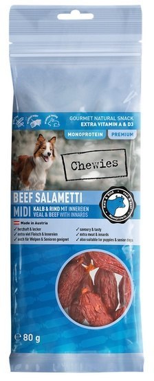 Chewies Beef Salametti Midi cielęcina & wołowina z podrobami 80g Chewies Beef Salametti Midi cielęcina & wołowina z podrobami 80g