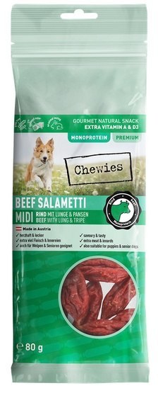 Chewies Beef Salametti Midi wołowina z płucami & żwaczami 80g Chewies Beef Salametti Midi wołowina z płucami & żwaczami 80g