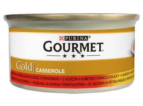 Gourmet Gold Wołowina i kurczak w sosie pomidorowym 85g Gourmet Gold Wołowina i kurczak w sosie pomidorowym 85g